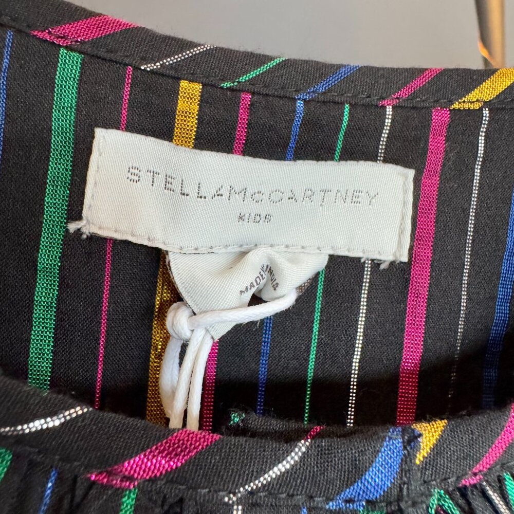 NWT Stella McCartney Kids Rainbow Striped Lurex Metallic Dress - Picture 4 of 12
